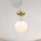 Designers Fountain Wine Flower 7in. 1-Light Brushed Gold Glam Semi Flush Mount with White Art Glass Shade for Bedrooms D329M-SF-BG - alternate 2